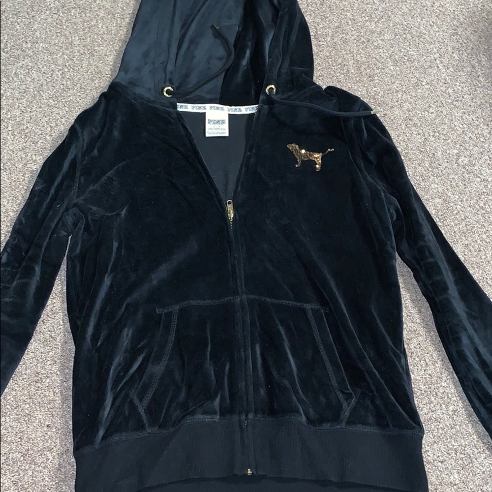 Black velour sweatshirt